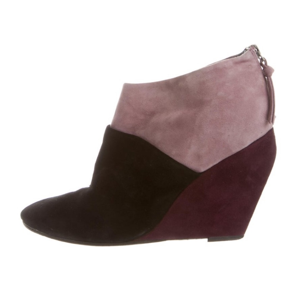 JEAN-MICHEL CAZABAT 39.5 suede wedge booties 9 9.5